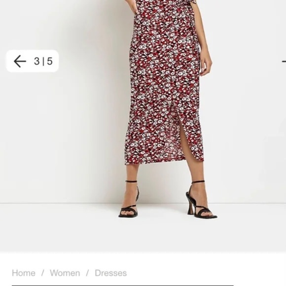 NWT River Island Faux Wrap Dress - Picture 3 of 3